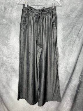 New Pants Wide Legged Palazzo Lularoe Women XS Runs Large Gray Shimmer Glam